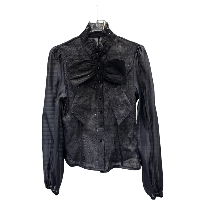 Ele French Sle Nodo ricamato in pizzo irt Camicetta in chiffon da donna Vento delicato Nuova tendenza autunno 2025