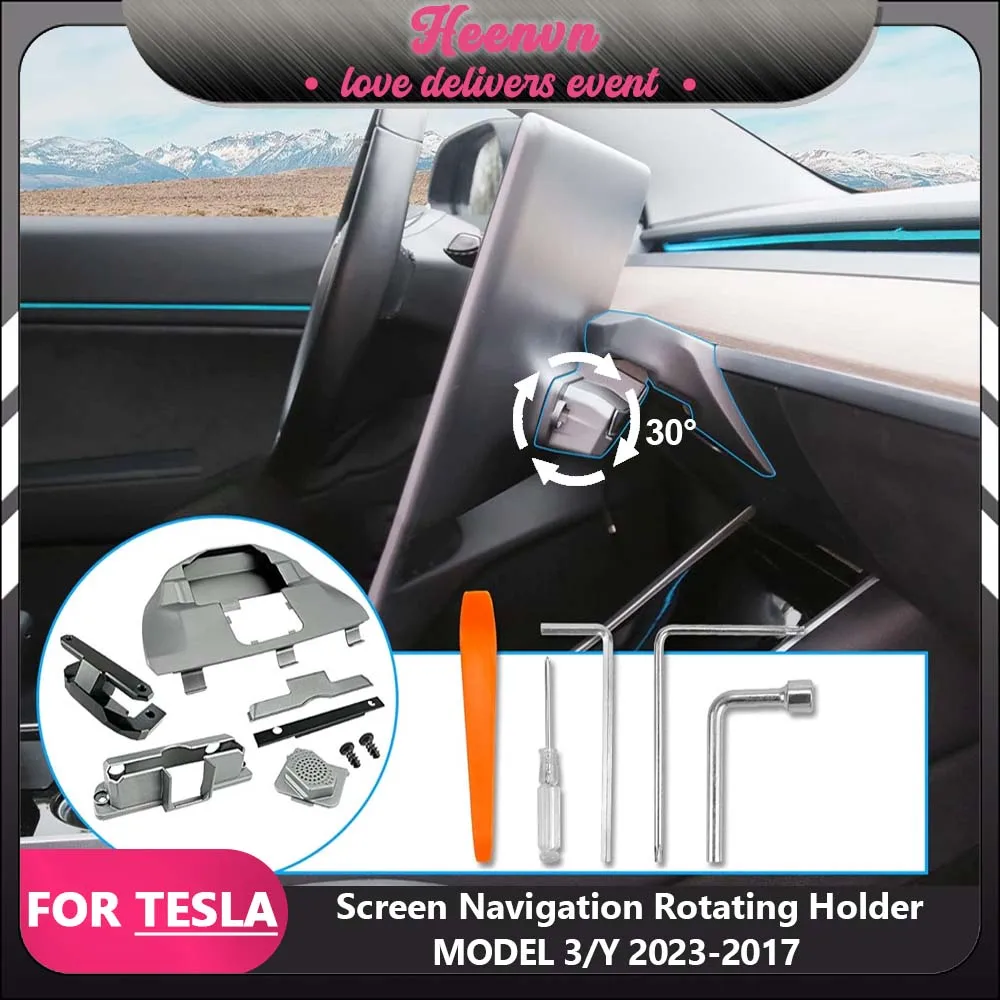 For Tesla Model 3 Y 2023 Accessories New Central Control Screen Display Rotation Bracket Car GPS Navigation Holder Swivel Mount