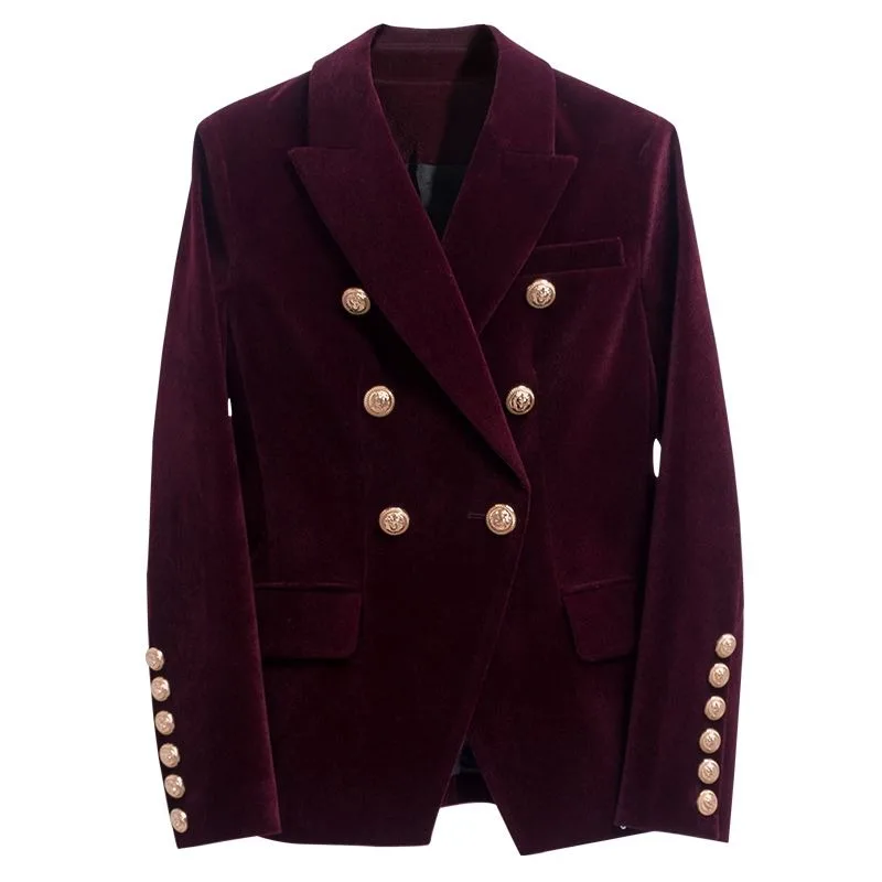 

Women's Autumn and Winter New Celebrity Small Fragrant Style Golden Velvet Suit Short Korean Version British Style Velvet Blazer