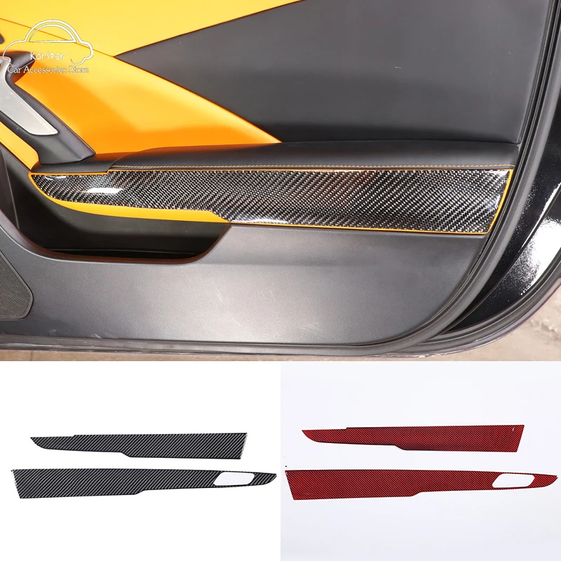 

For Chevrolet Corvette C7 2014-2019 Soft Carbon Fiber Interior Door Handle Switch Panel Decoration Sticker Interior Accessories