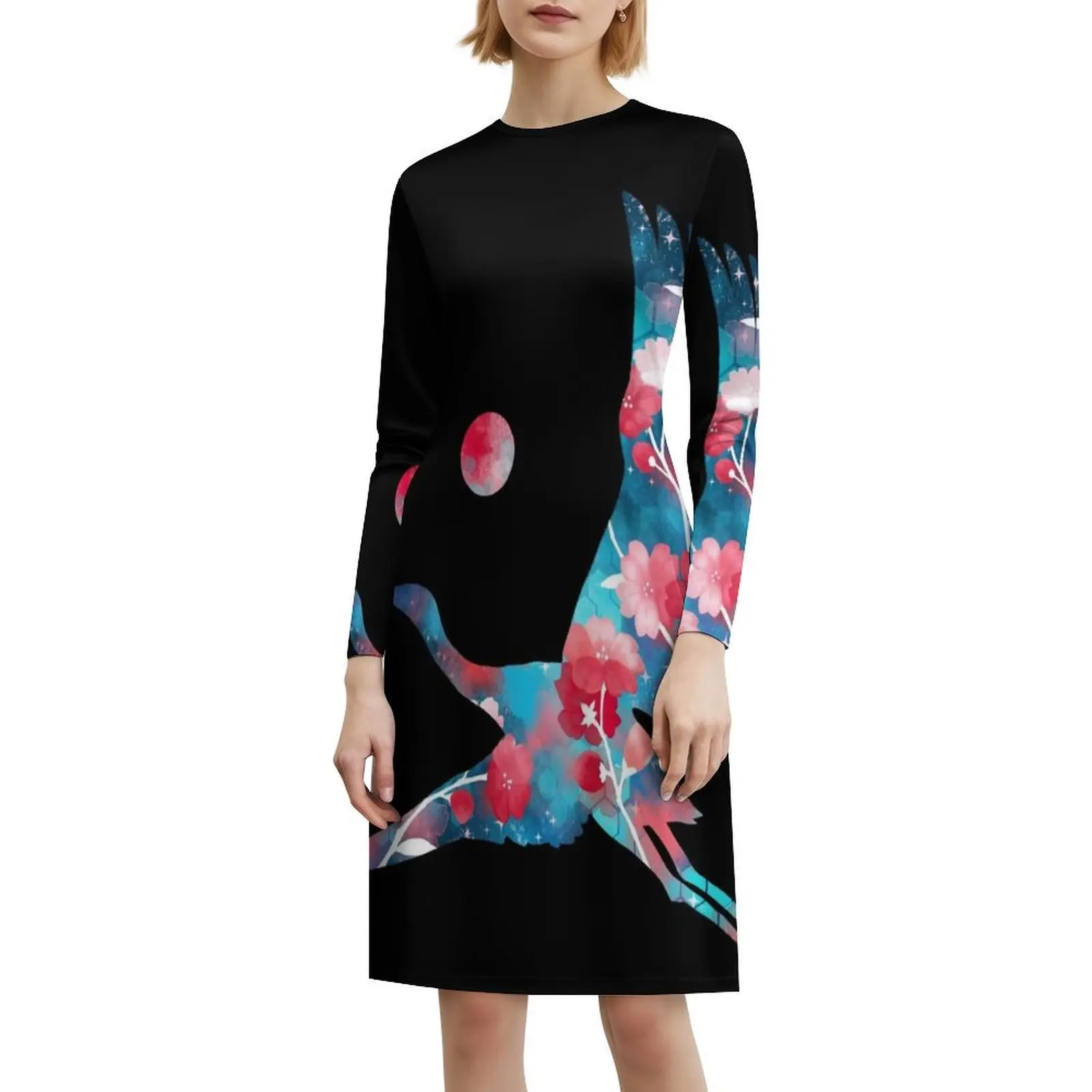 فستان كاجوال على الطراز الكوري الياباني كرين ساكورا الجمالي (باللون الأسود) للنساء فساتين مكتب يومية بسيطة للسيدات يابانية #6