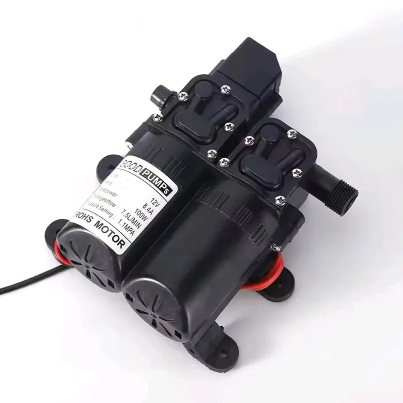 Pompe à eau à membrane auto-amorçante haute pression DC 12V 100W 120W 8L/Min avec pressostat automatique pour pulvérisation et irrigation