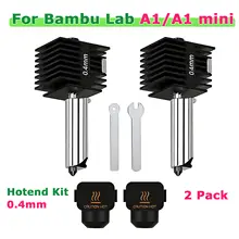 Paquete de 2 Kits de Hotend A1 Mini/A1, Boquilla de Acero Endurecido de 0.4mm, Repuesto de Extrusor de Alta Temperatura para Impresora 3D Bambu Lab
