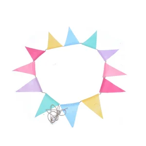 Buntes Leinenwäsche Flaggen, Geburtstag, an der Wand hängen, Hochzeitsfeier Girlande, Heimdekoration, 4m 10 Hauptverkaufsflaggen Jute Dekoration - №6