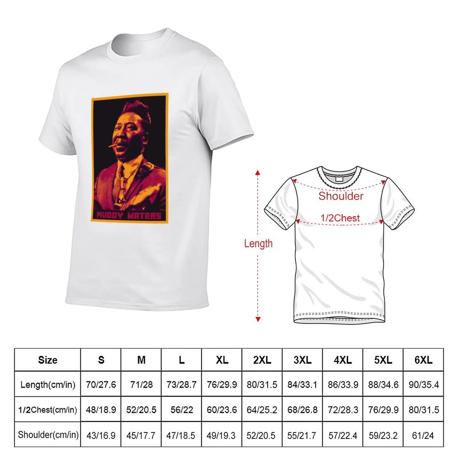 تي شيرت Muddy Waters تي شيرت رجالي كاجوال تي شيرت للرجال جرافيك عتيق