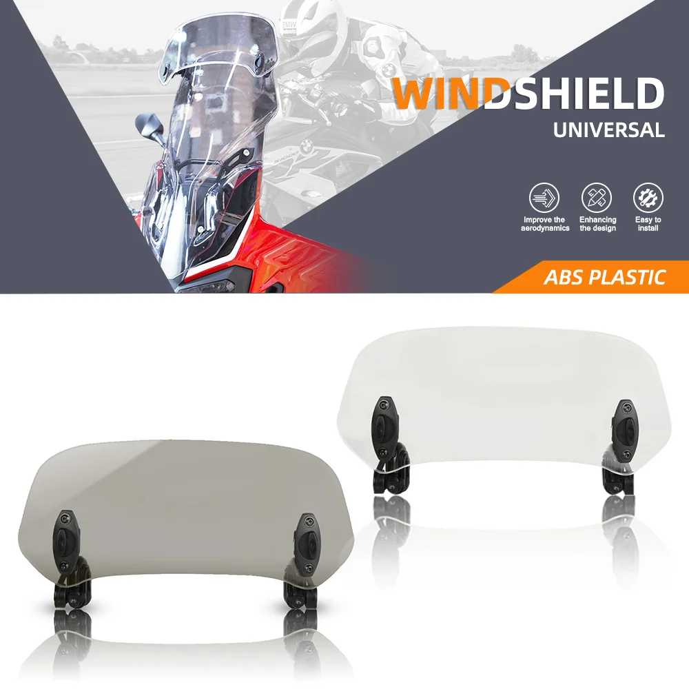 

UNIVERSAL MOTORCYCLE RISEN ADJUSTABLE WIND SCREEN WINDSHIELD SPOILER AIR CLIP ON WINDSCREEN DEFLECTOR FOR KAWASAKI Ninja 250SL