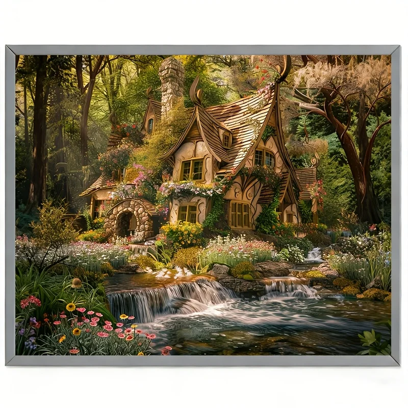 

500/1000/1200/2000PCS Puzzles for Adults , Mountain Fairy Tale Style Cottage Jigsaw Puzzles Educational Games Home Decor Gifts