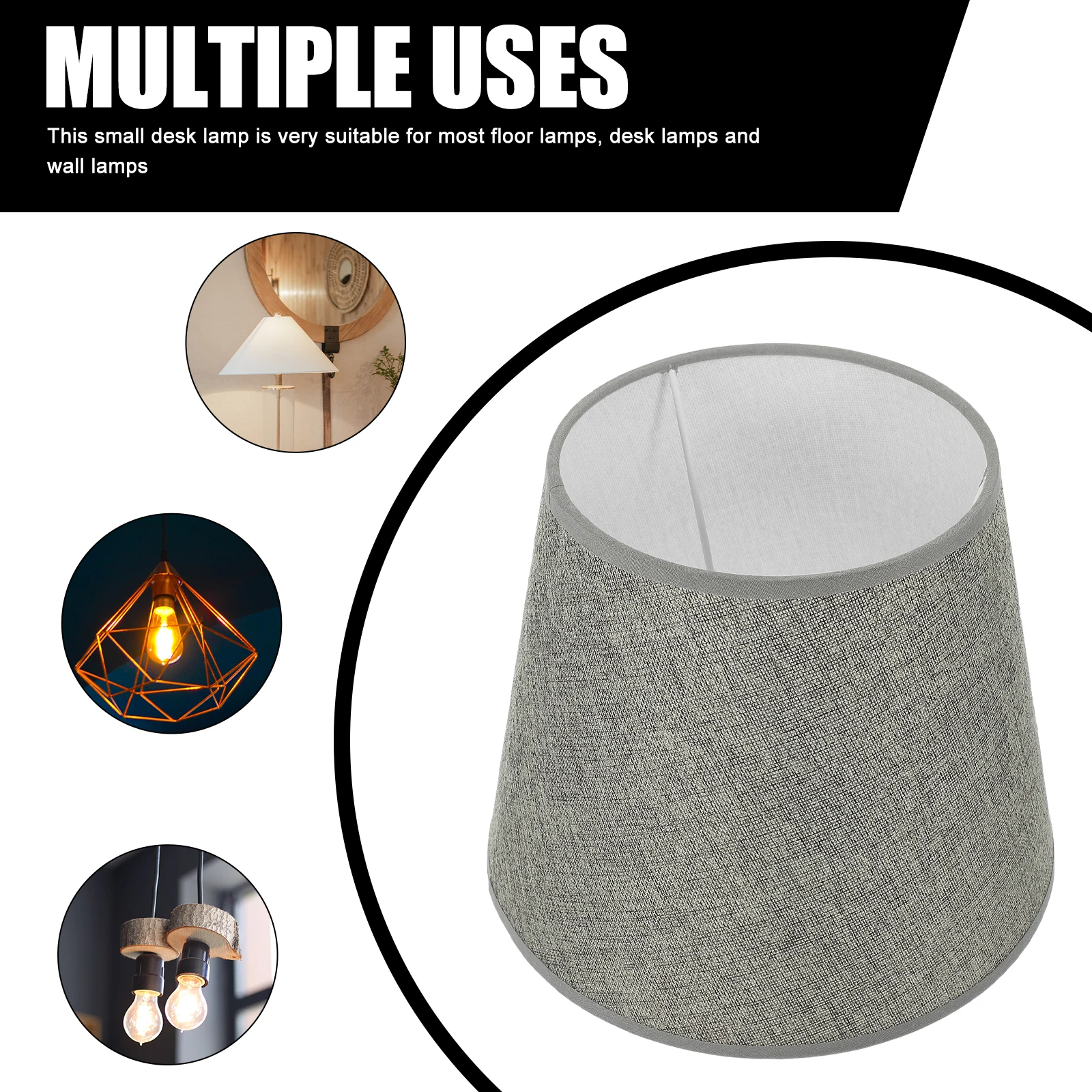 

E27 Fabric Lampshade 24CM Cloth Light Cover for Desk Table Lamps Bedroom Living Room Decorative Shade Replacement