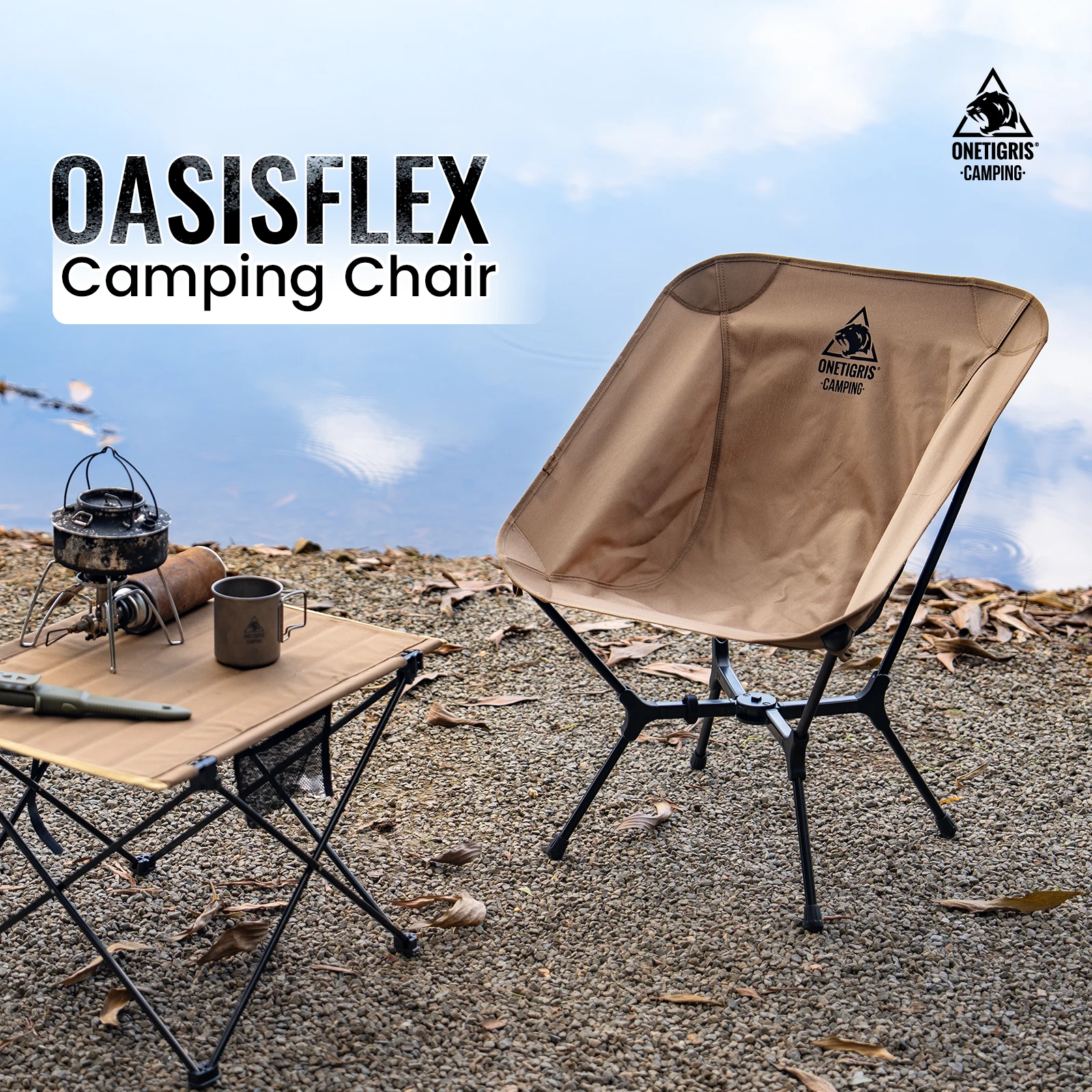 OneTigris OasisFlex Camping Chair Ultralight Portable Folding Chairs for Camping Hiking Relaxing Travel Fishing Lazy Chair