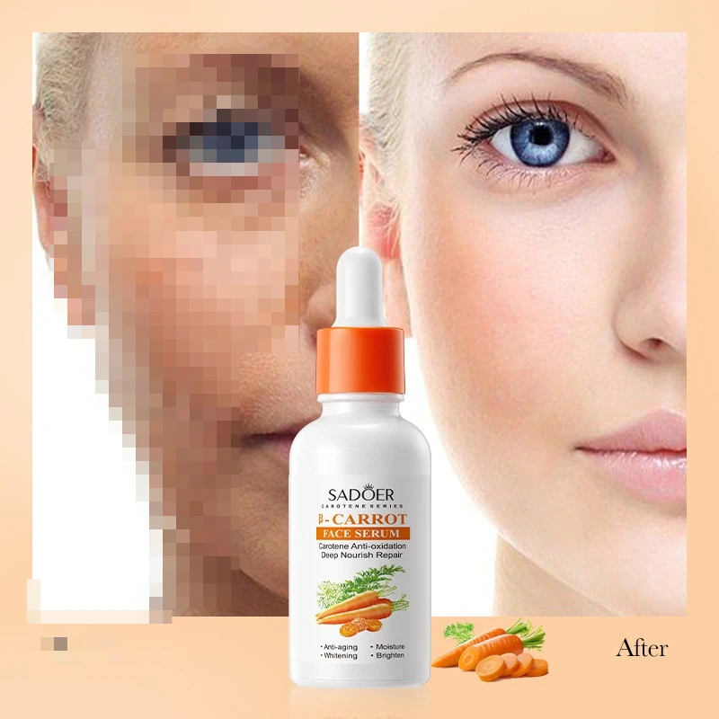 Carrot Vitamin E Collagen Facial Essence Can Fade Spots, Shrink Pores, Brighten Skin Tone and Control Oil