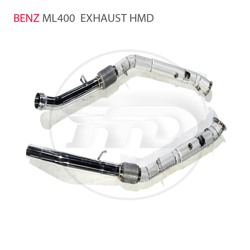 

﻿ High Quality Downpipe For Mercedes Benz ML400 Stainless Steel Exhaust System Racing Pipe Heat Shield High Flow Performance HMD