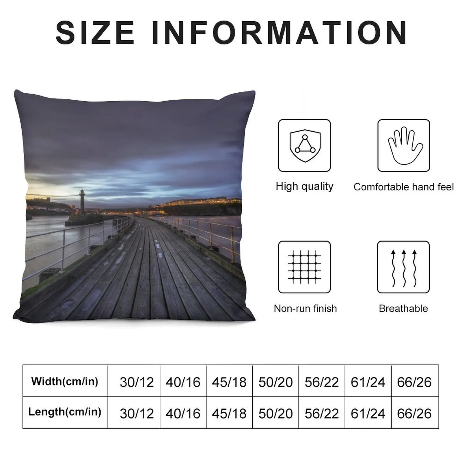 Whitby Pier Throw Pillow Luxury Living Room Decorative Cushions Room decorating items Sofa Cushions Cover pillow