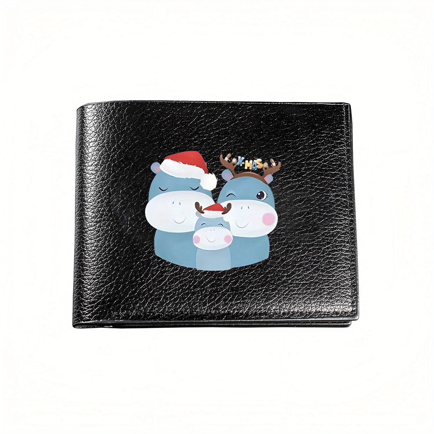 Hippo Family Christmas Design Wallet Business Mens Casual Elegant Simple Practical Quality Wallet Stylish Printing Graphic Creat