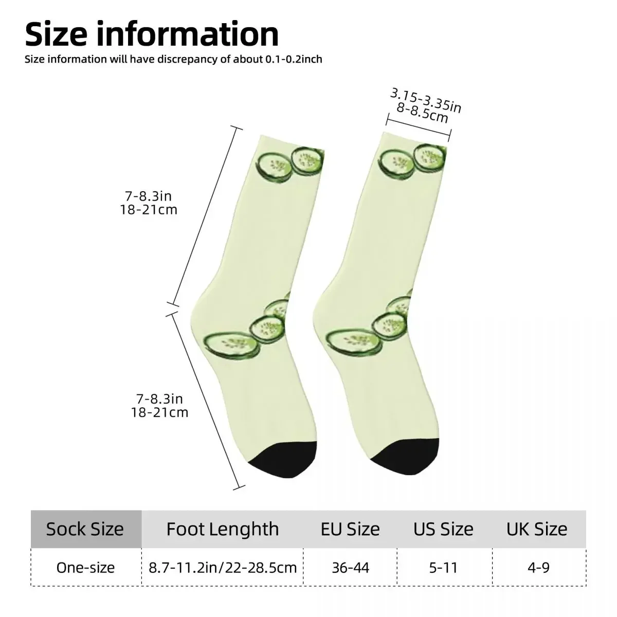 Chopped Cucumber Socks Harajuku High Quality Stockings All Season Long Socks Accessories for Unisex Birthday Present