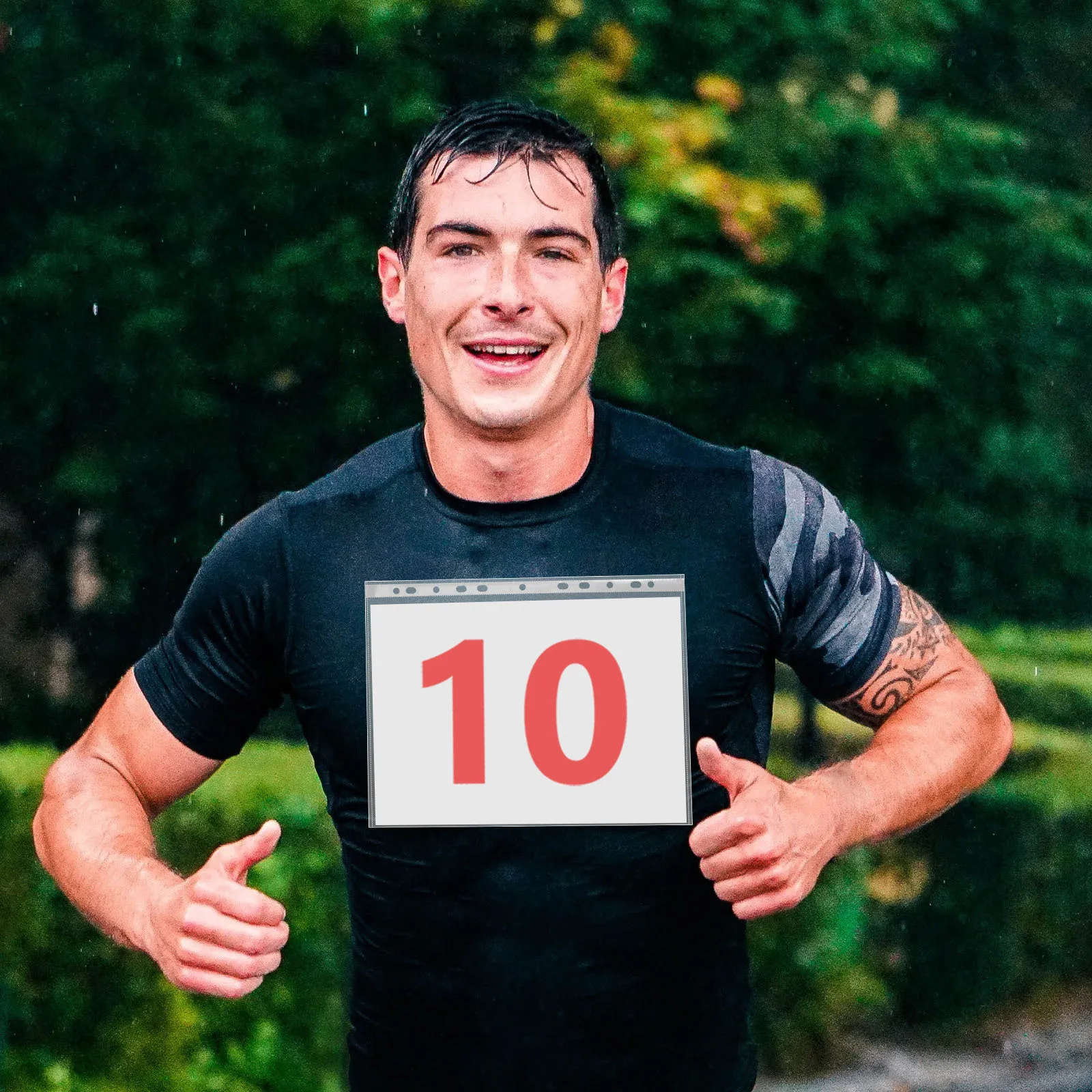 100Pcs Number Bib Holder - Clear Running Bib Protector with Waterproof PVC Material for Marathon Race Visibility and Reusable