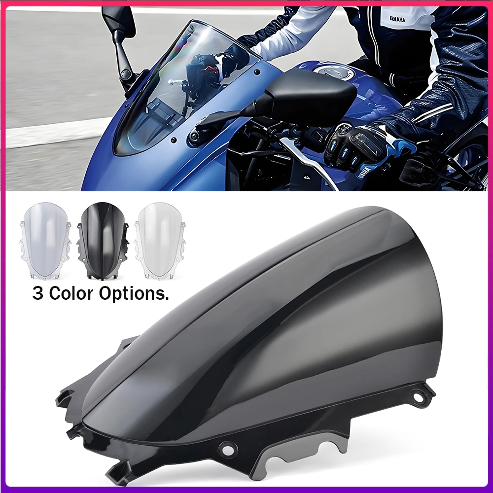

Front Windshield For Yamaha YZF R3 R25 YZF-R3 2019 2020 2021 2022 2023 2024 2025 YZFR3 Motorcycle Windscreen Wind Deflector