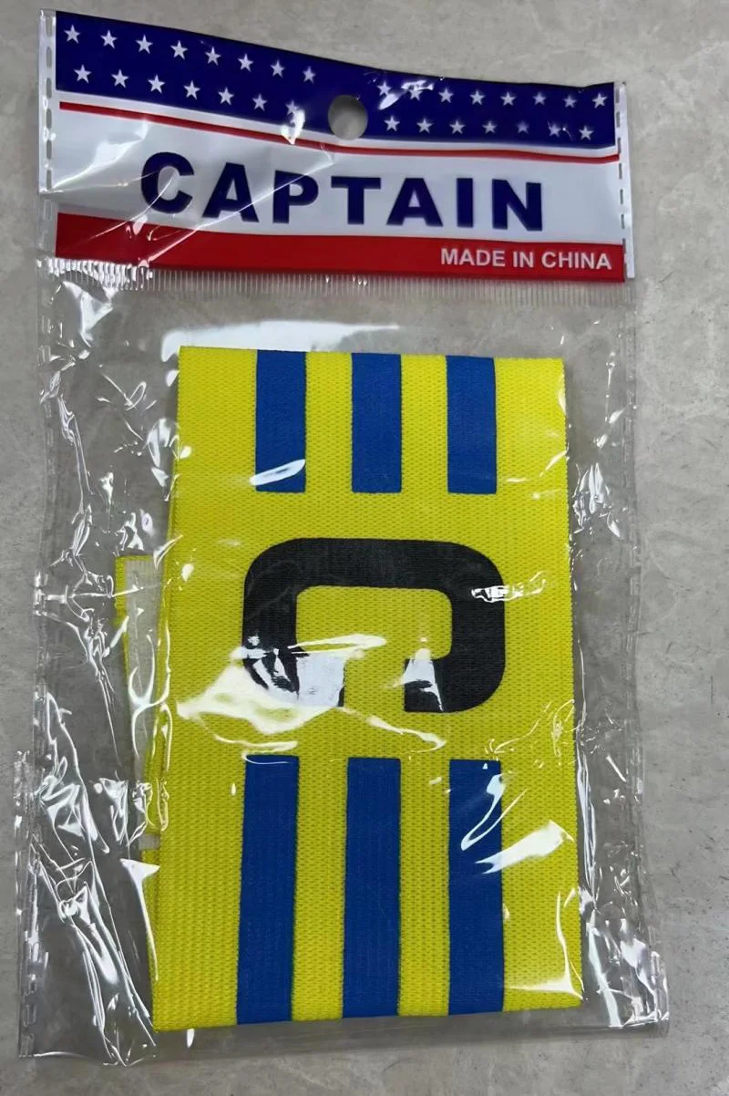 フリーサイズサッカーキャプテンアームバンドフットボールクラブチームマッチプレーヤーリーダー調節可能なスリーブバッジ明るい色 3 ラインアームバンド