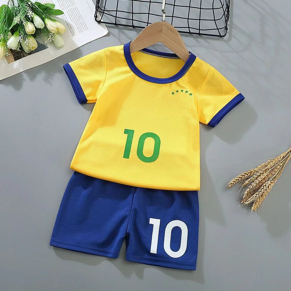 Kids Football Jersey Boy Soccer Jersey Set Polyester Soccer Breathable Football Uniform For Children girl Jersey shorts sets