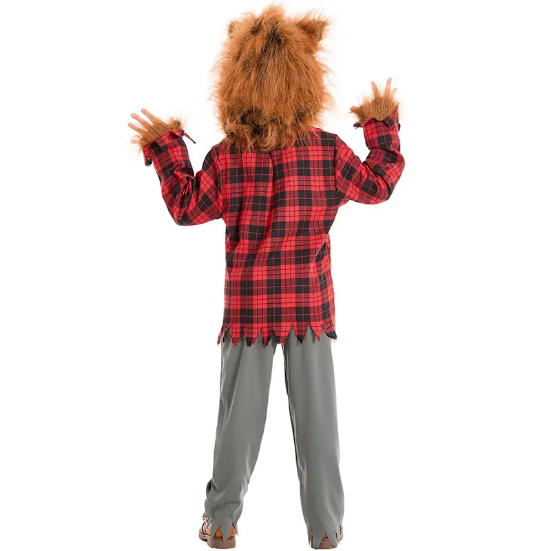 Halloween Costumes for Boy Boys Kids Little Red Riding Big Grey Wolf Costume Suit Fantasia Werewolf Animal Cosplay Clothing