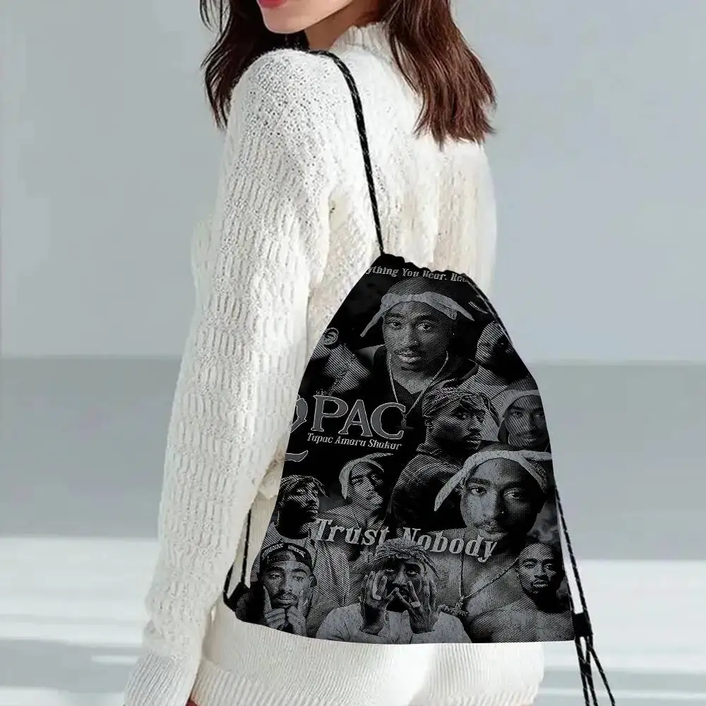 T-Tupac شاكور أكياس الرباط أحمر الشفاه أدوات الزينة ماكياج المنظم عملة جيب أكياس محفظة مفاتيح سماعة حقيبة التخزين #3