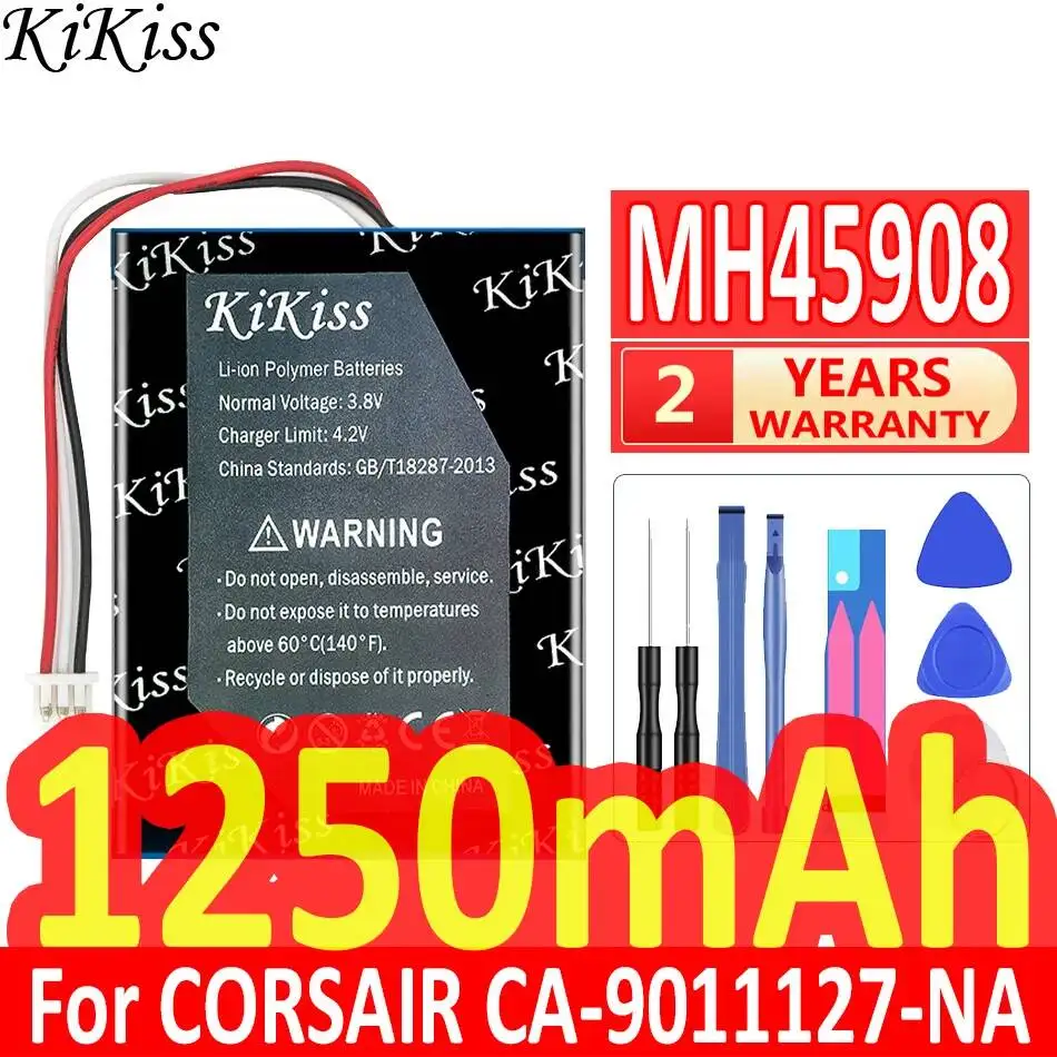 Wireless Gaming Headset Battery 1250mAh For Corsair CA-9011127-NA 9011136-AP For Garmin H2100 Dolby 7.1 H2100 MH45908 Earphone