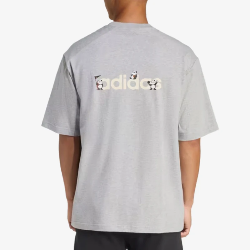 Adidas genuine men's sports and leisure pullover pattern badge short sleeved T-shirt KC5627