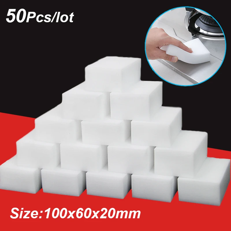 

20/50/100pcs Magic Sponge Eraser Melamine Sponge Cleaner Bathroom Kitchen Cleaning Sponges Household Cleaning Tools 100x60x20mm
