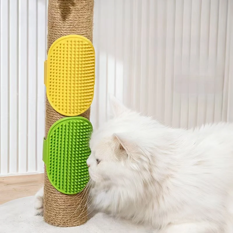 Cat Corner Brush Silicone Wall Corner Adjustable Scratching Rubbing Brush kitten Grooming Self Cleaning for Dogs Kittens Puppies