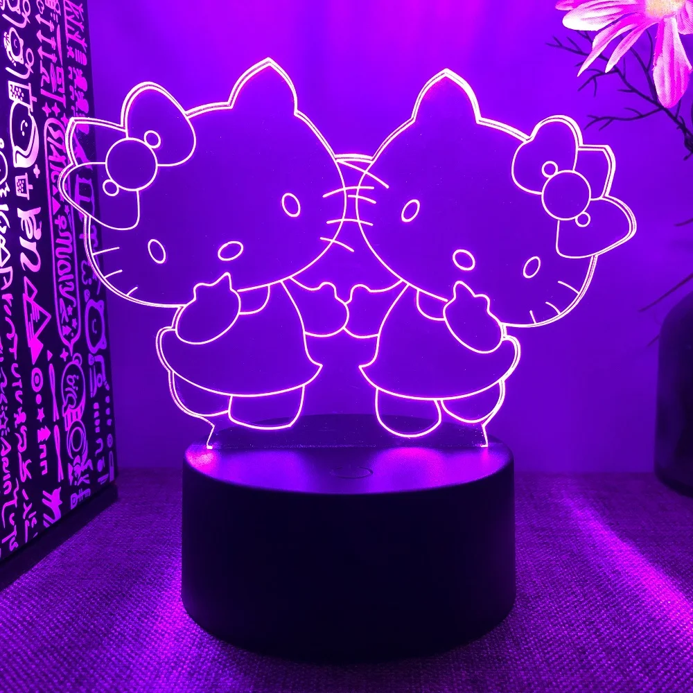 Hello kitty 3D Acrylic Desktop Night Light Decoration Bedroom Night Light Holiday Gift Children\'s Gift Birthday Gift