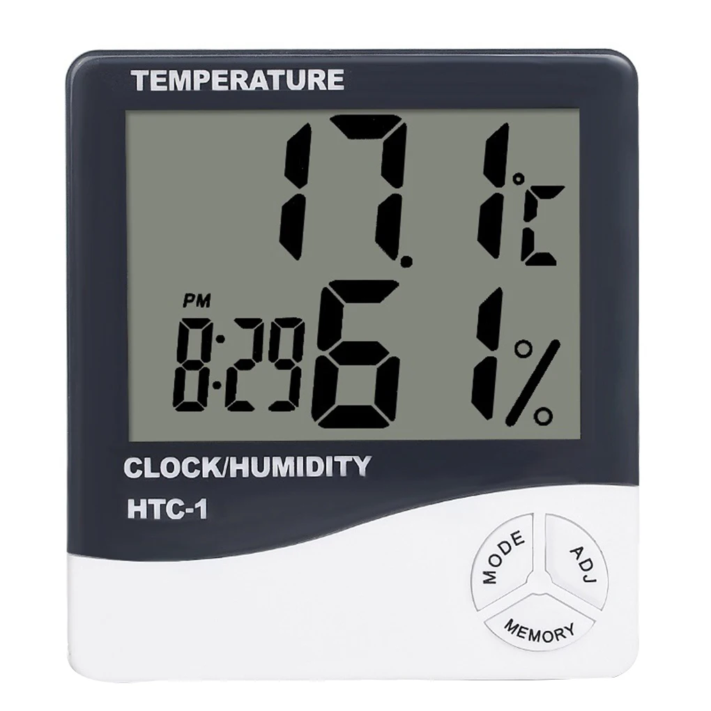 Mini Digital Thermometer Humidity Meter Room Temperature Indoor LCD Alarm Clock Hygrometer