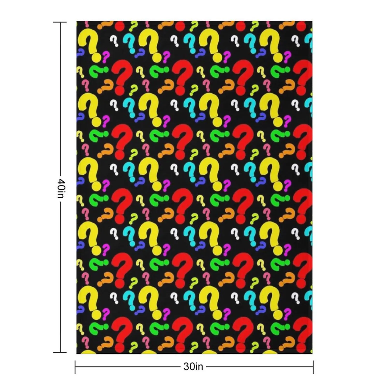 Colorful Question Mark Pattern Design Throw Blanket Thin Flannel Fabric Bed Fashionable Loose Luxury Throw Blankets