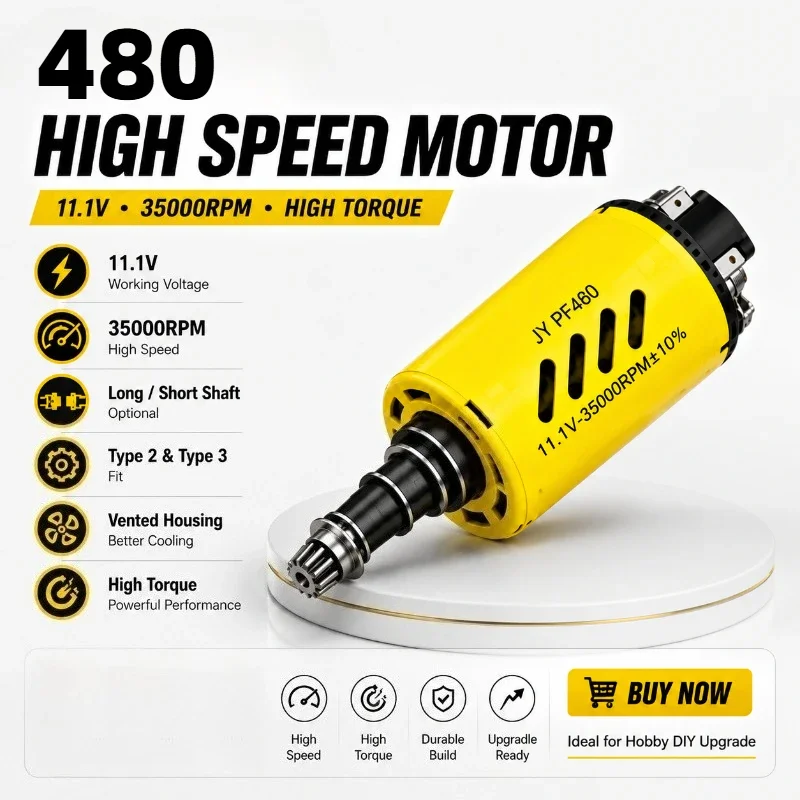 Upgrade Powerful 480 Short Shaft Motor 11.1V 35000 RPM Rotational Speed Spare Drive Component Matching No.2 No.3 Gearbox