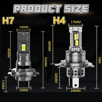 H7 H4 Led Canbus Lights for Car High Power Headlight Ultra Powerful Turbo Bulb Motorcycle Ampoule LED H7 Automobile Lamp Foggers 6