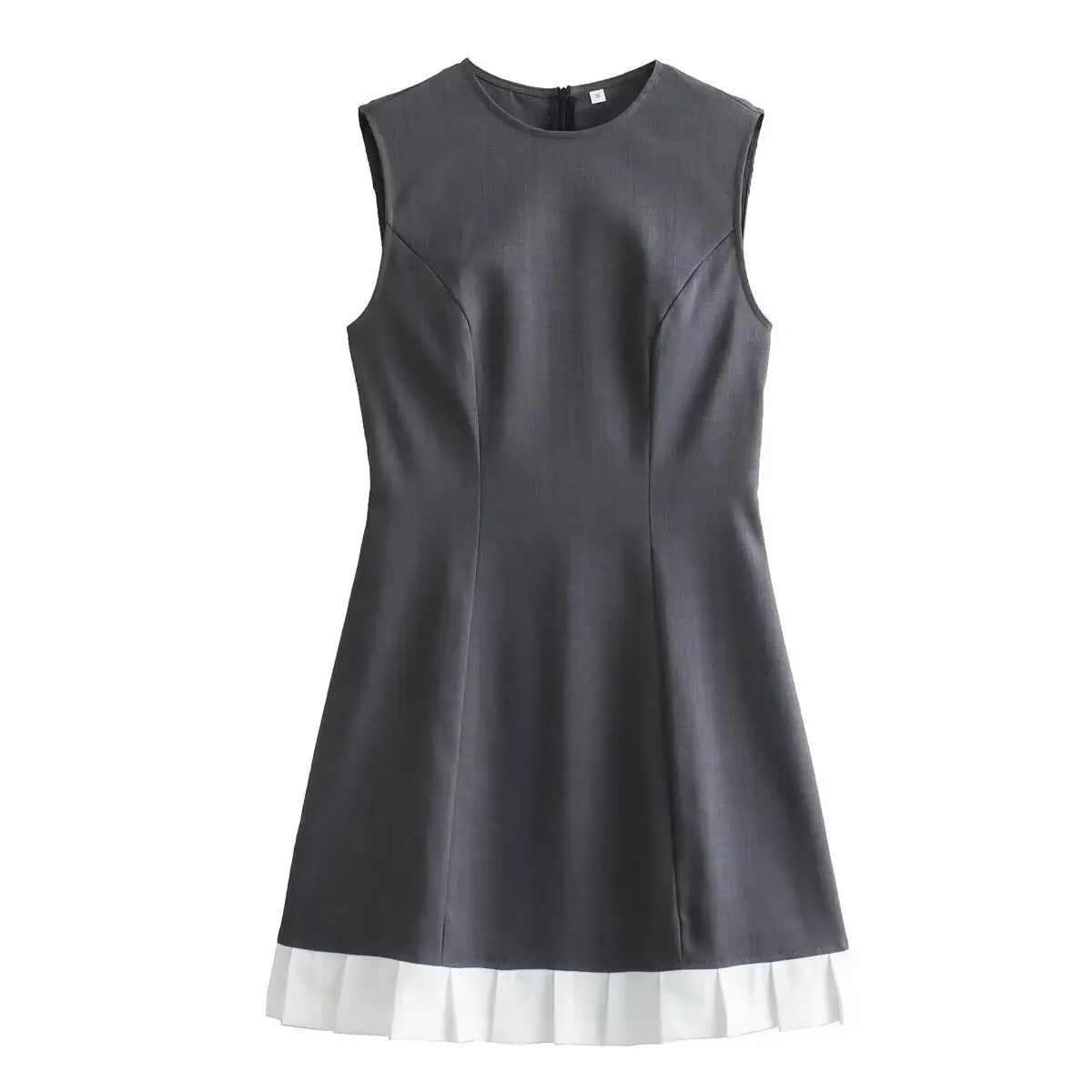 

European and American Women's Temperament Fashion Stitching Contrast Sleeveless Dress Feels Small.