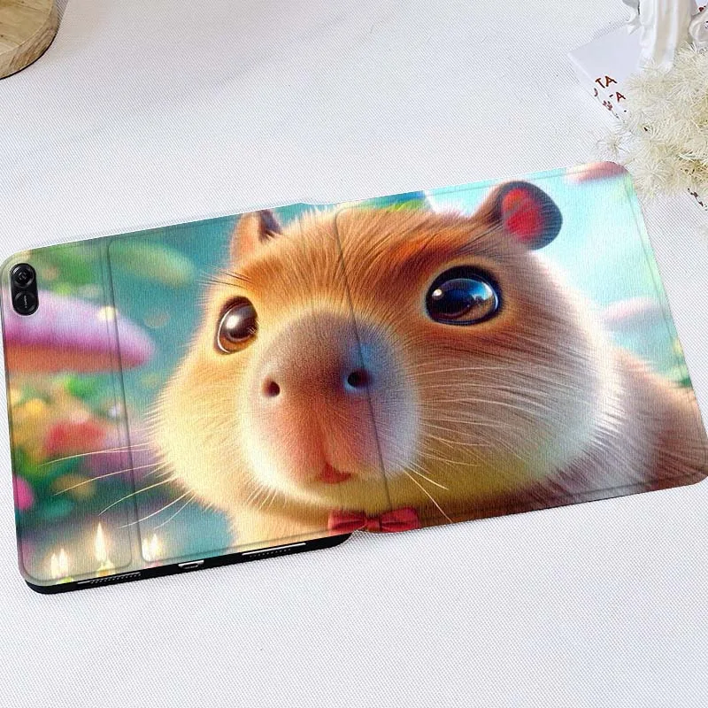 

Cute Capybara Party Hat For Huawei MediaPad T5 T10s M6 M5Lite SE Honor Tab 5 6 7 V7 V8 X8a X9a Pro Soft Tablet Case Gift