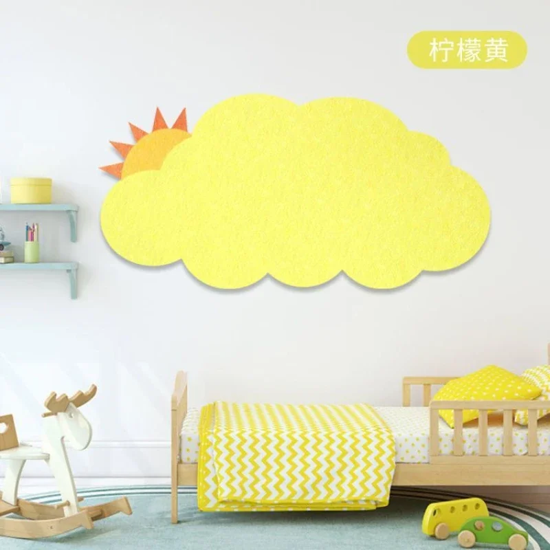 Nordic Decorative Board Cloud Sun Felt 3D Sticker Classroom School Household Photo Wall Hanging Decor Creative Esthetics Posters