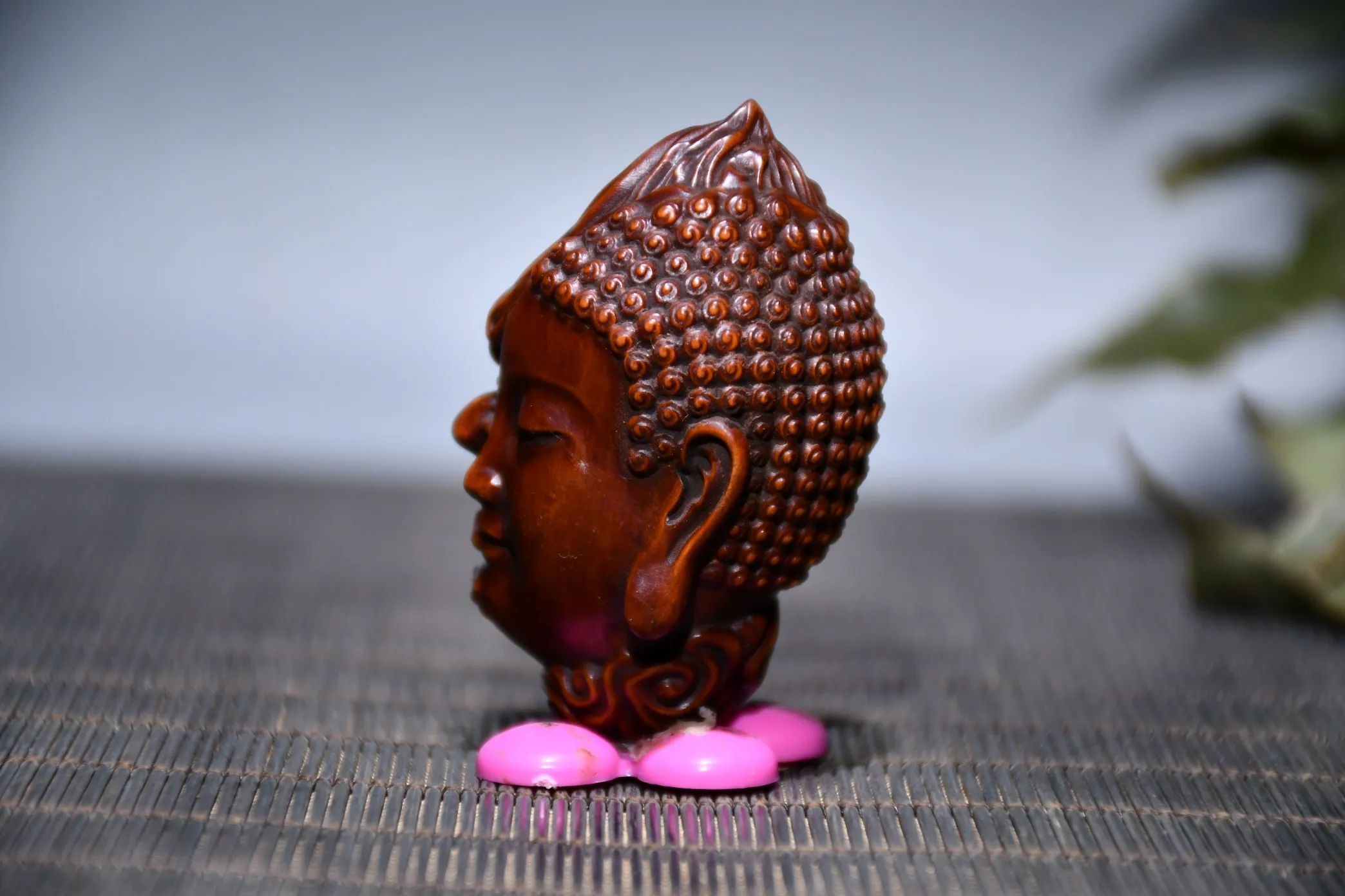 Buddha and Demon Statue Buddha Head Sculpture Character Collection Wood Carving Decorative Statue Halloween Gift