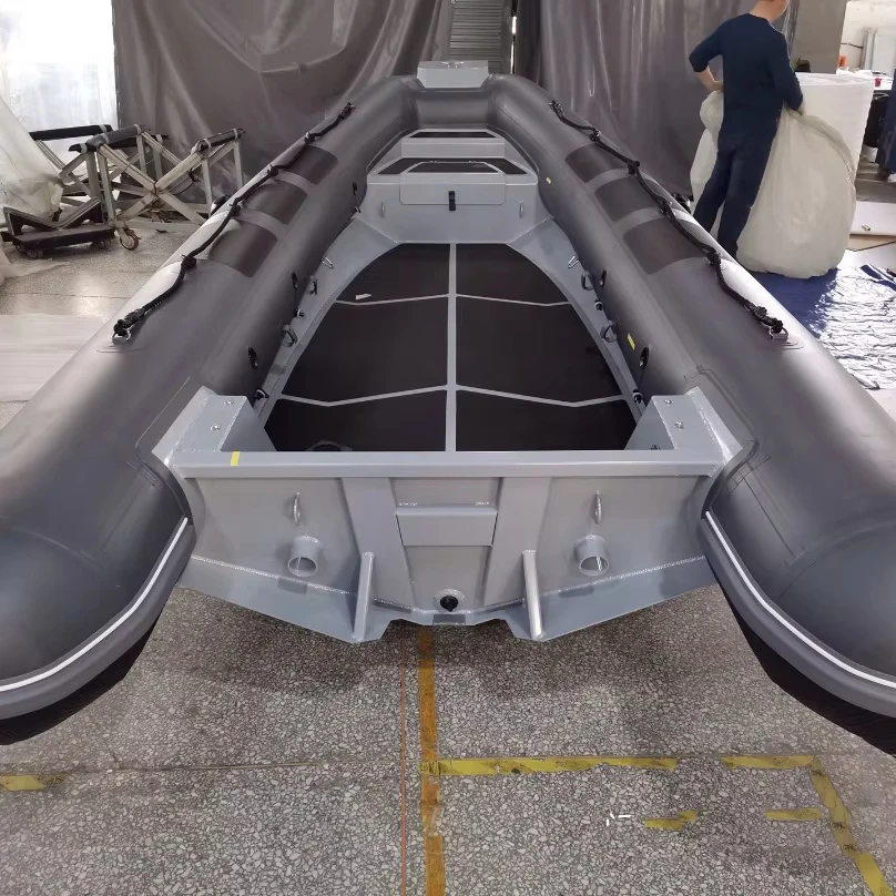 CE High Quality 13ft 3.9m Hypalon Pvc Inflatable Rigid 390 Console Deep V Fishing Aluminum Ocean Rowing Rib Boat With Motor