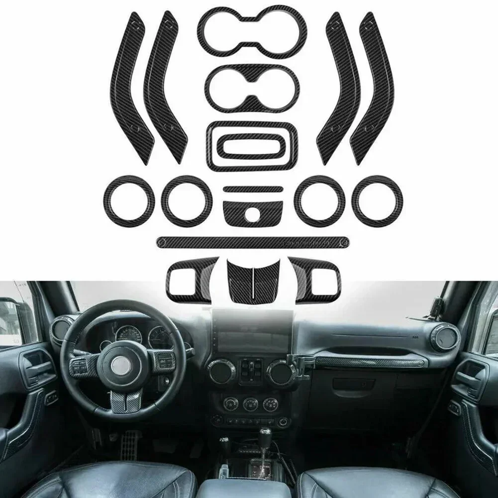 

18 шт., комплекты отделки салона автомобиля для Jeep Wrangler JK JKU, 4 двери 2011-2017, запасные части для салона автомобиля