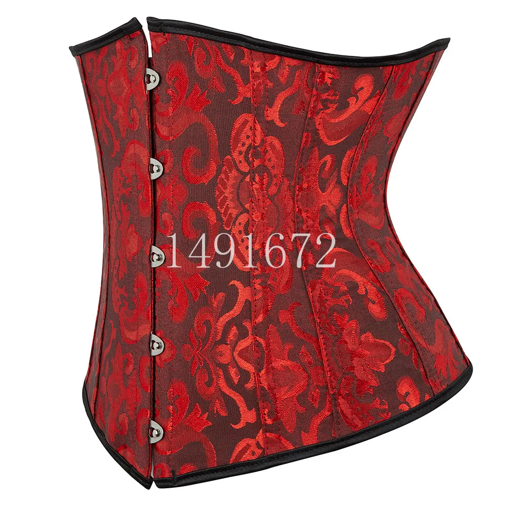 Corset Underbust Top Body Shaper for Wome Waist Cincher Sexy Gothic Plus Size Corpete Corselet Fashion Black White Red Blue Rose