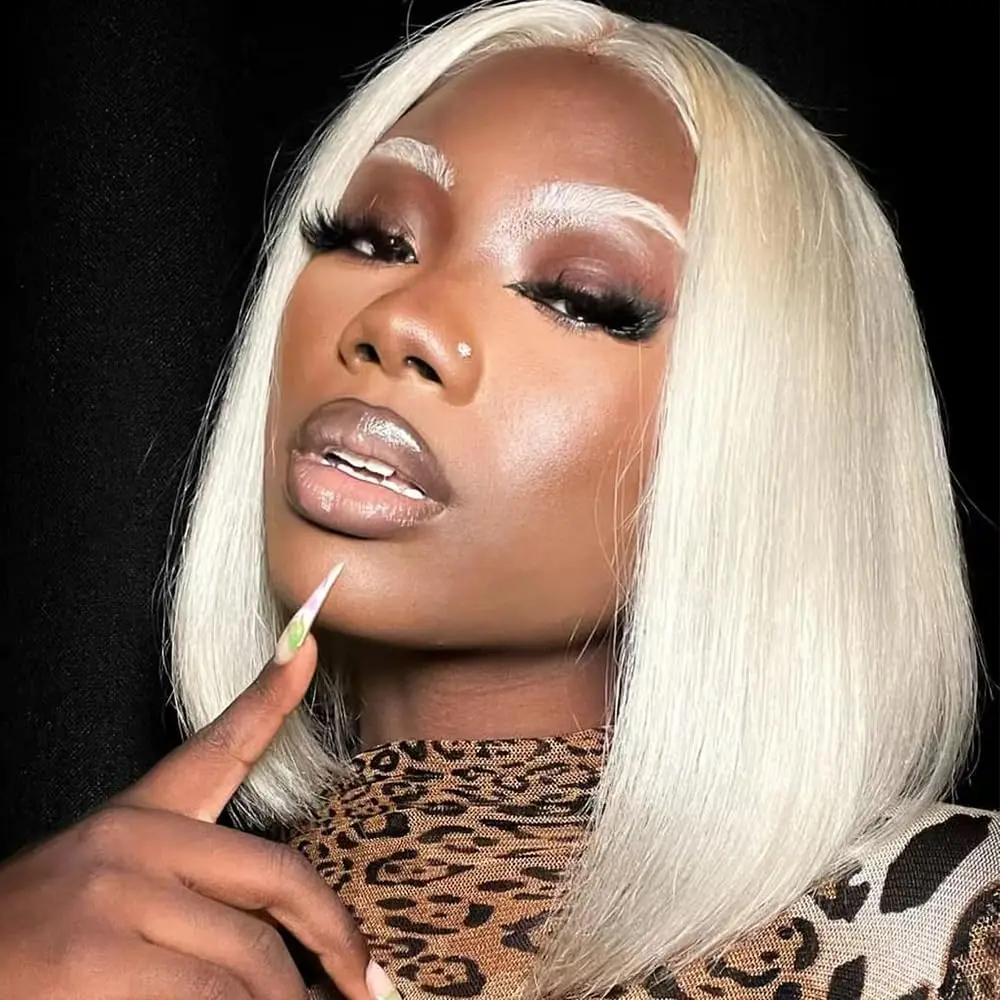 

613 Bob Wig Human Hair Straight Blonde Bob Wig 180 Density 13x4 HD Lace Wigs for Women Glueless Wigs Blonde Hair Wigs Lace Front