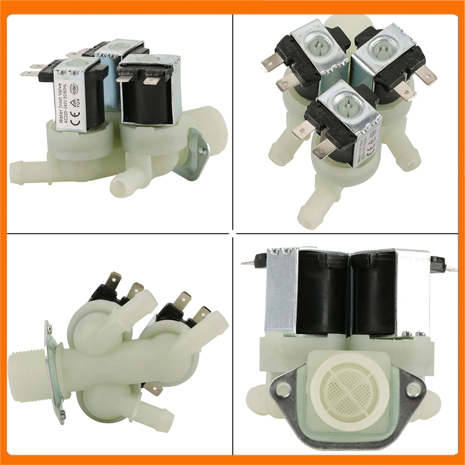 

Electric Solenoid Valve, 3 Way Water Inlet N/C Normal Closed Electric Solenoid Valve AC 220V G3/4