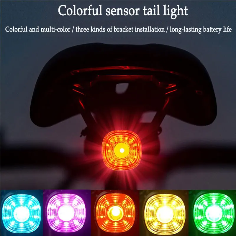 ENLEE Bicycle Front And Rear Taillight Brake Color Tail Lights USB Rechargeable Waterproof Riding Lights Bicycle Accessories