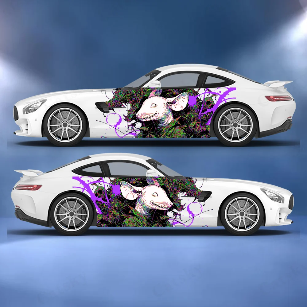 Dark Evil Mouse Ghost Car Vinyl Wraps Decal Self-adhesive Anti Scratch Sticker Suitable for Trucks SUV Decor Auto Accessories