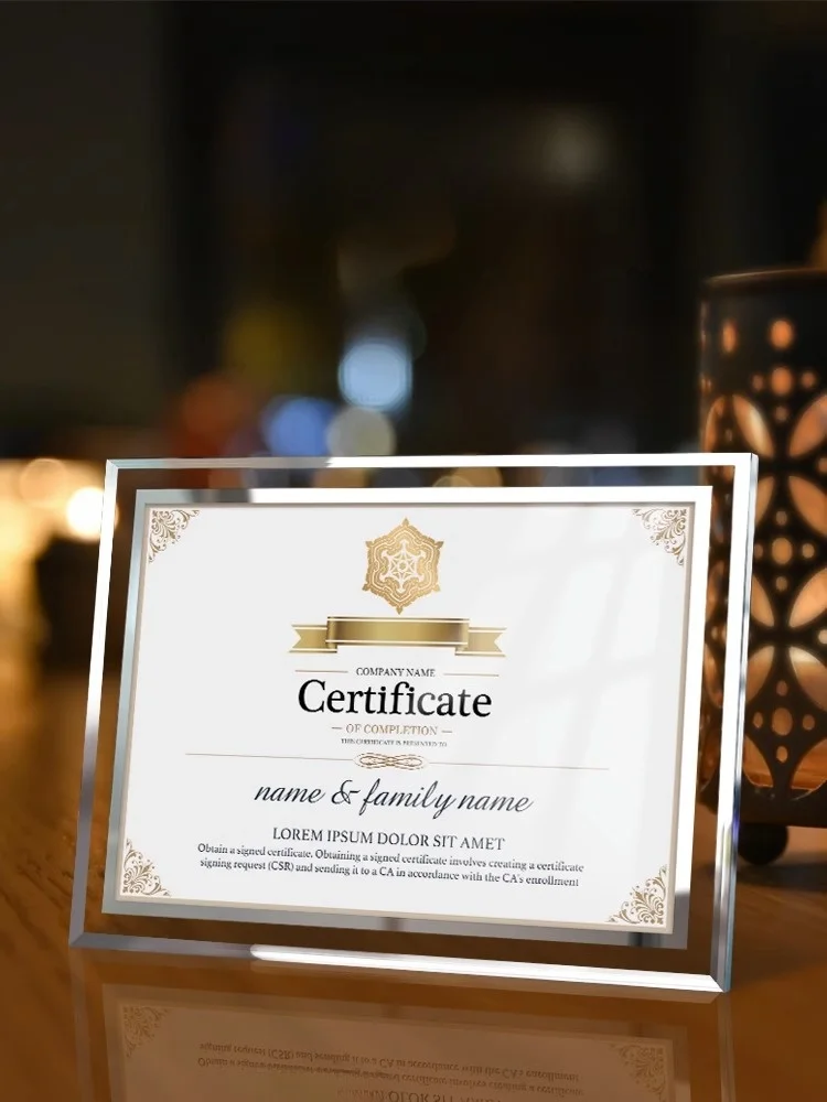 

A4 Photo Display Frame Certifie Mounting Stand Rectangular Glass Photo Album ow Case Award Plaque Clear Acrylic