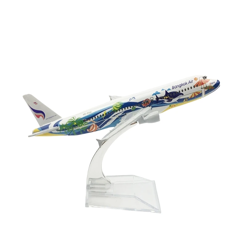 16cm Bangkok, Thailand 320 Metal Aircraft Model Airbus A320 Die-Cast Model, 1:400 Scale Children's Gift | Home Decor