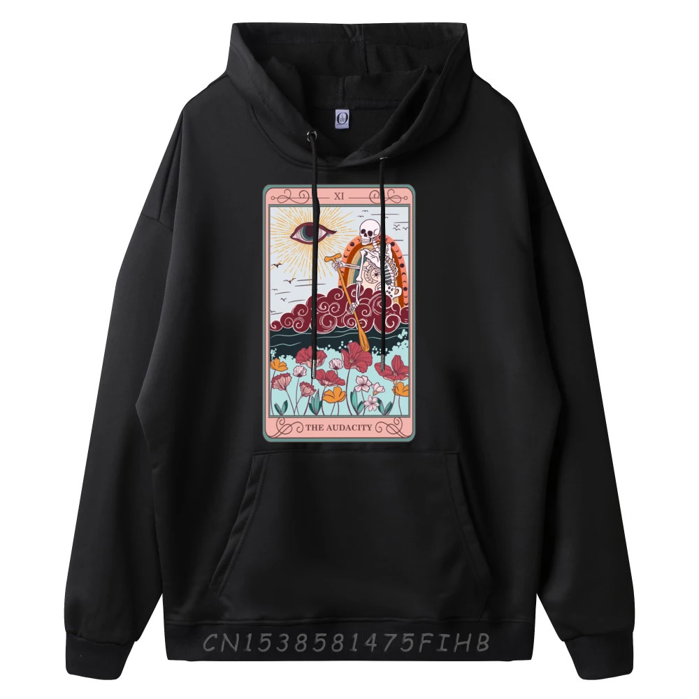 The Audacity Skeleton Tarot Card Sun Eye Sudadera con capucha deportiva estética para hombre Sudaderas estampadas