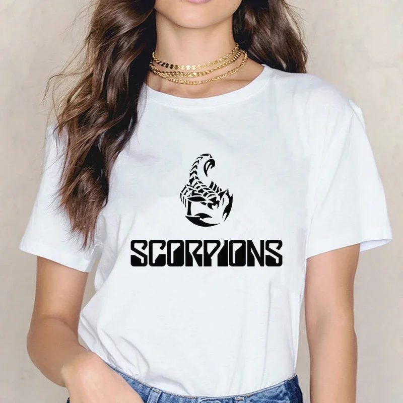 Scorpions Metal Rock Band Fashoin T Shirts Summer Casual Women\'s T-shirt Short Sleeve Female Tops Tees