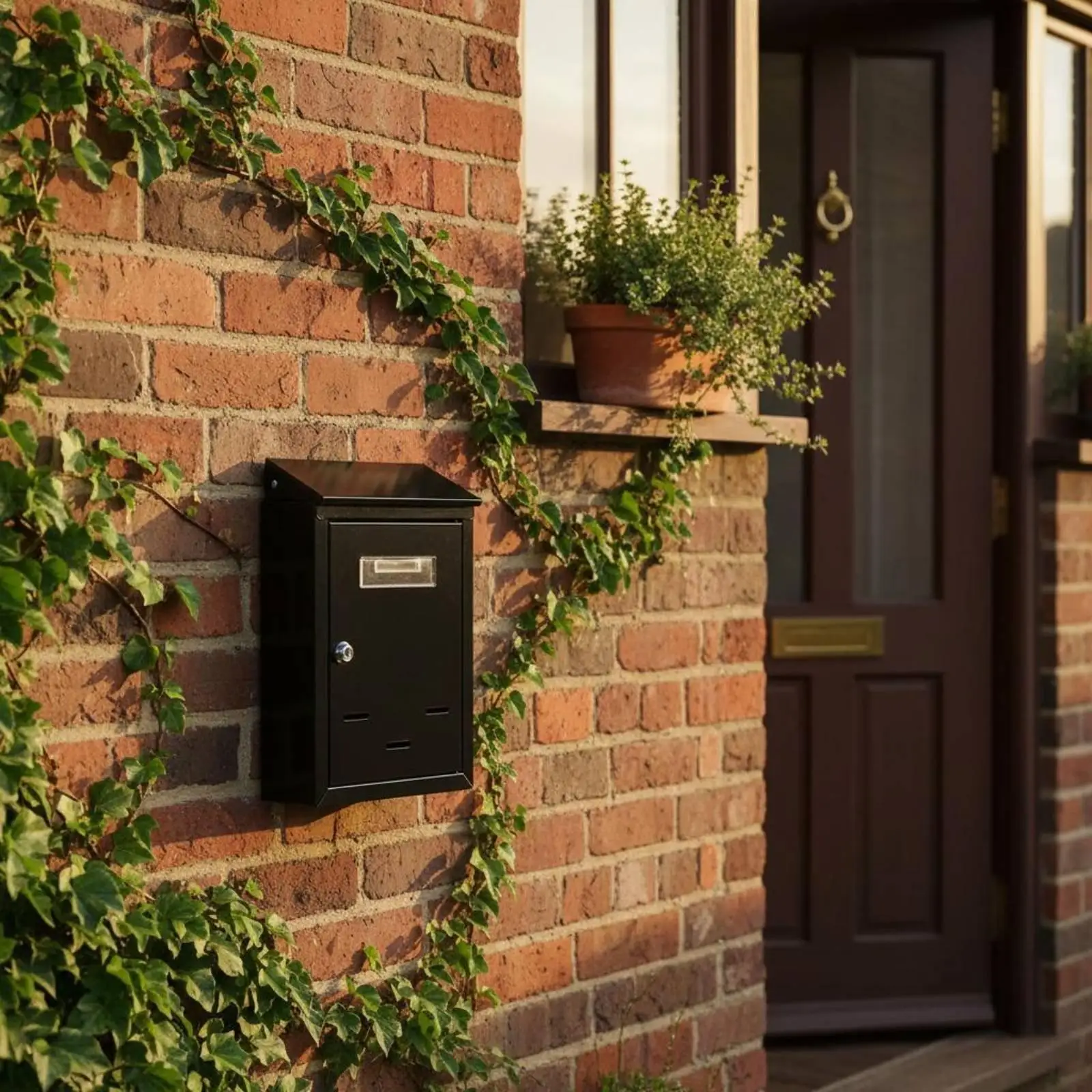 Wall-Mounted Mailbox Lockable Locking Security Letterbox Weather-Resistant Wall Mounted Mailbox for Office