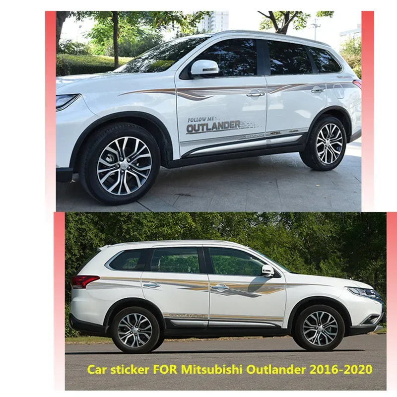 

Car Vinyl Sticker FOR Mitsubishi Outlander 2016-2020 body decoration custom sports decal film Decals Decor Auto Accessories